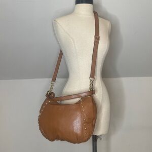 Michael Kors Elegant Tan Leather Shoulder Crossbody Bag